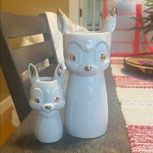 Disney White and Gold Animal Vases